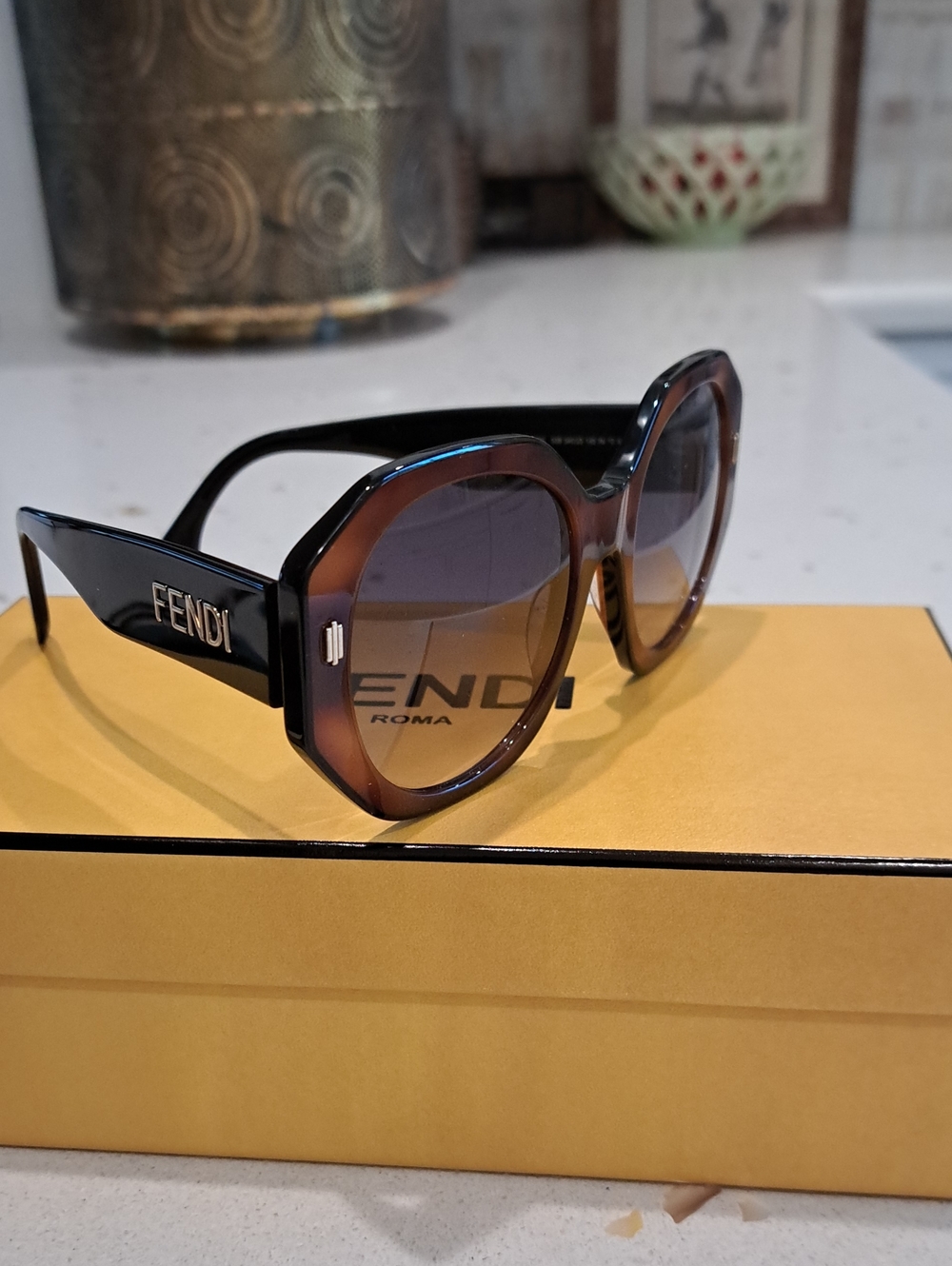 NIB Fendi Brown and Black Sunglasses
